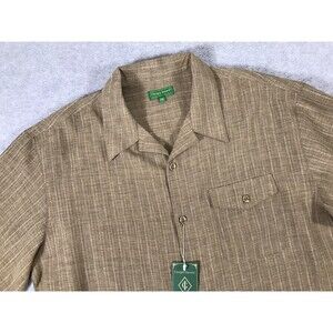 Giorgio Inserti Shirt Mens 2XL Button up Short Sleeve Khaki Pocket New